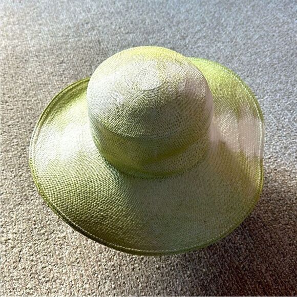 Anthropologie x Modern Monarchie Bicolor Straw Hat / Green & White/ Sz Medium main image 9